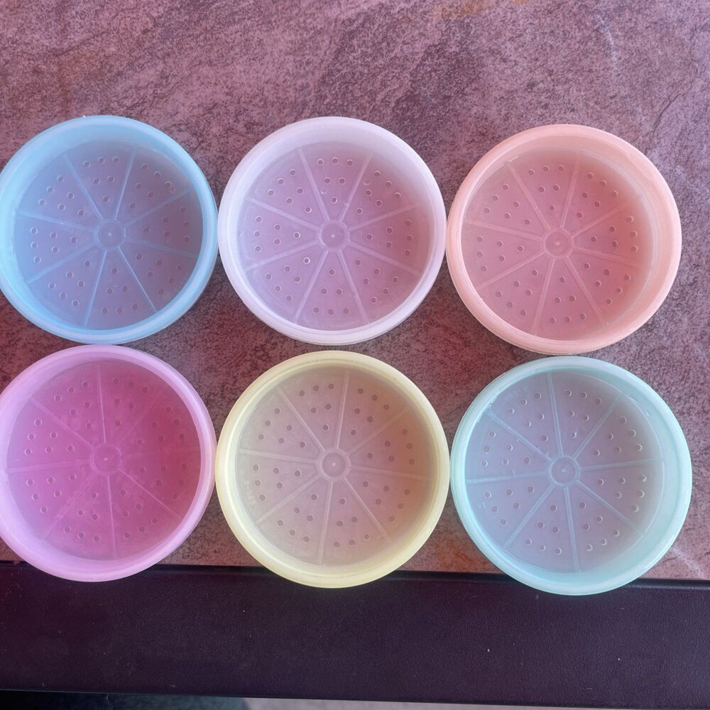 6 VTG 70s Tupperware Pastel Wagon Wheel Coasters Kitchenalia